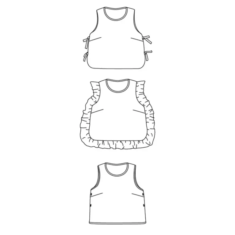 Patron plastron et pull sans manches femme BRISBANE par Ikatee