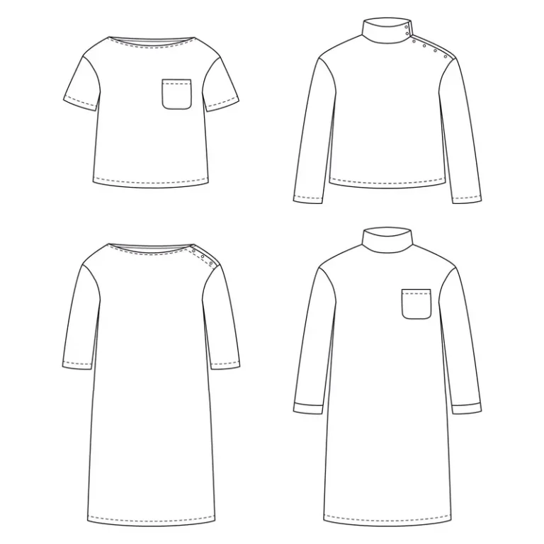 Patron tee-shirt et robe marinière femme QUIBERON par Ikatee