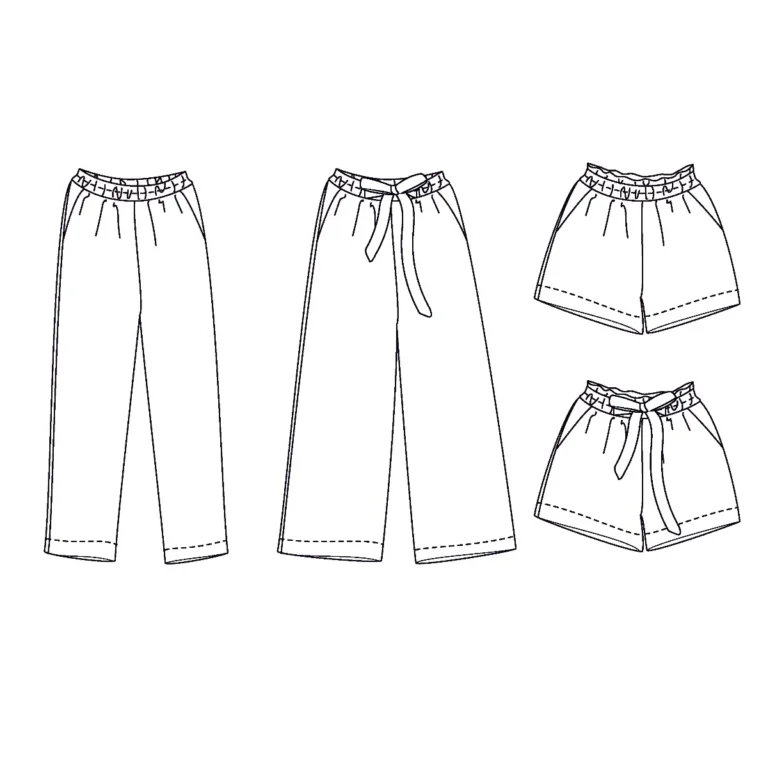 Patron pantalon et short femme SINGAPOUR PDF, par Ikatee