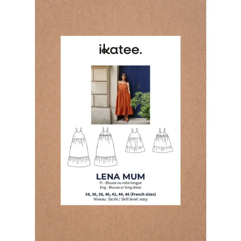 Patron top et robe femme LÉNA MUM pochette par Ikatee