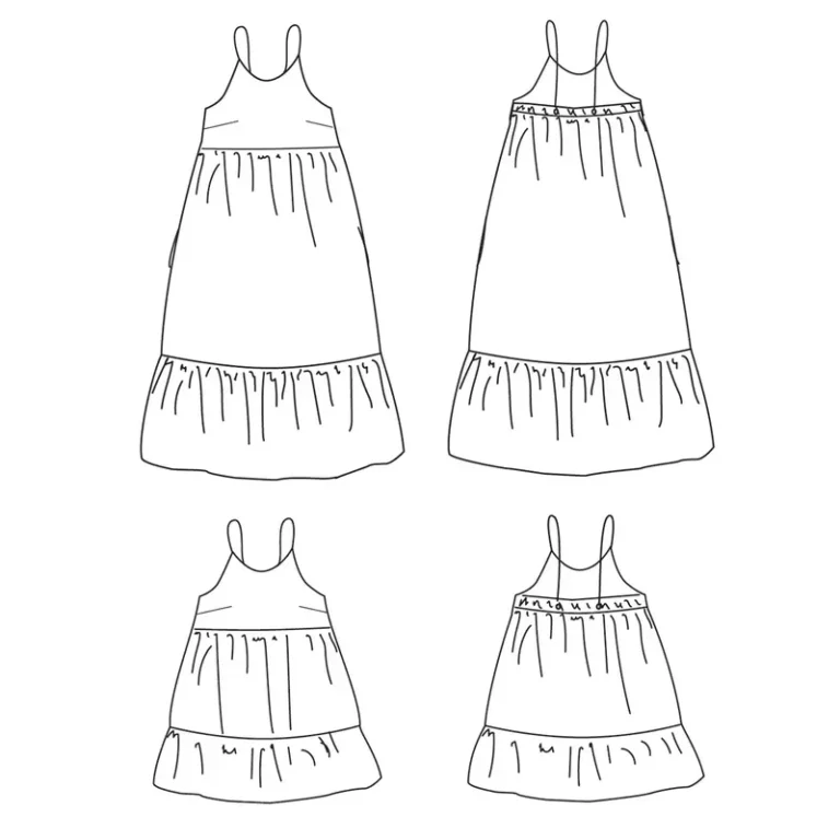 Patron top et robe femme LÉNA MUM pochette par Ikatee