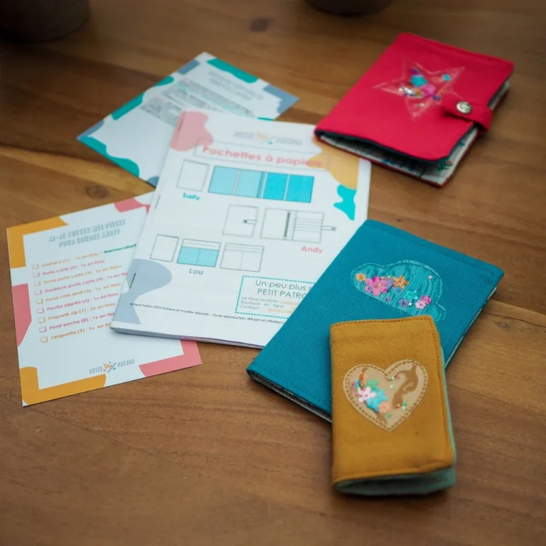3 patrons pochettes à papier (PDF), par Petit Patron