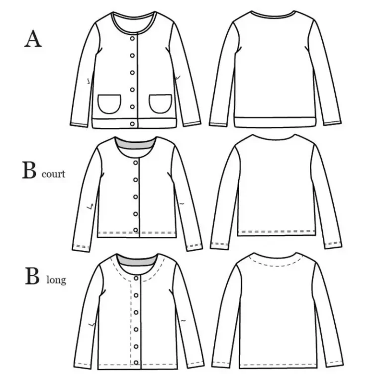 Patron gilet et veste femme VIC MUM par Ikatee