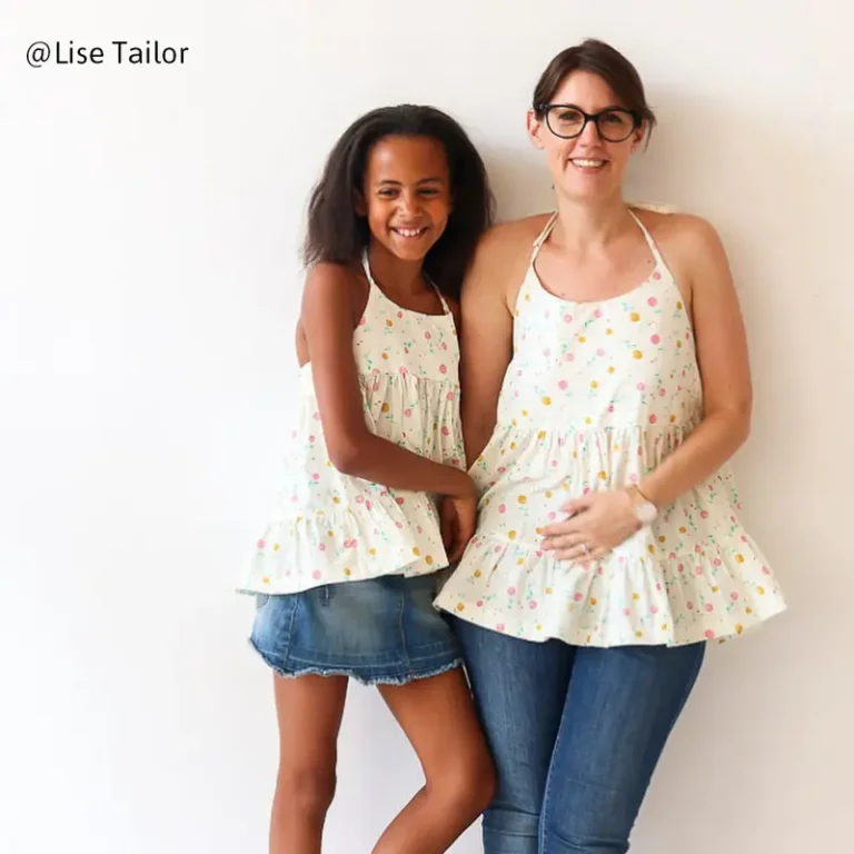 Patron top et robe femme LÉNA MUM pochette par Ikatee