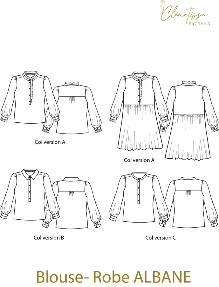 Patron blouse-robe Albane par Clématisse Pattern
