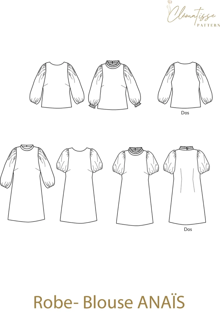 Patron blouse-robe Anaïs par Clématisse Pattern