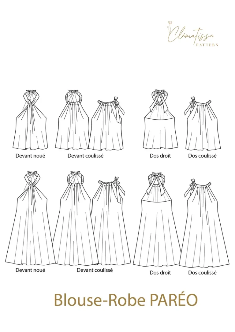Patron blouse-robe Paréo par Clématisse Pattern