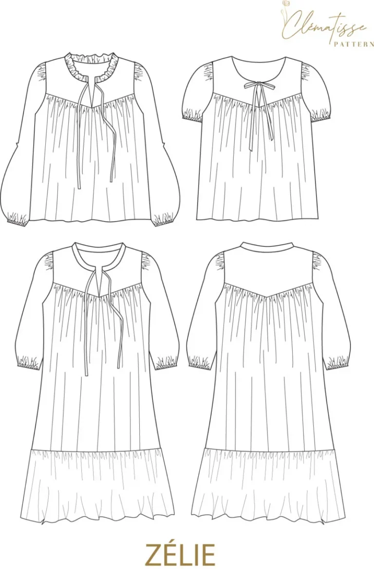 Patron blouse-robe Zélie par Clématisse Pattern