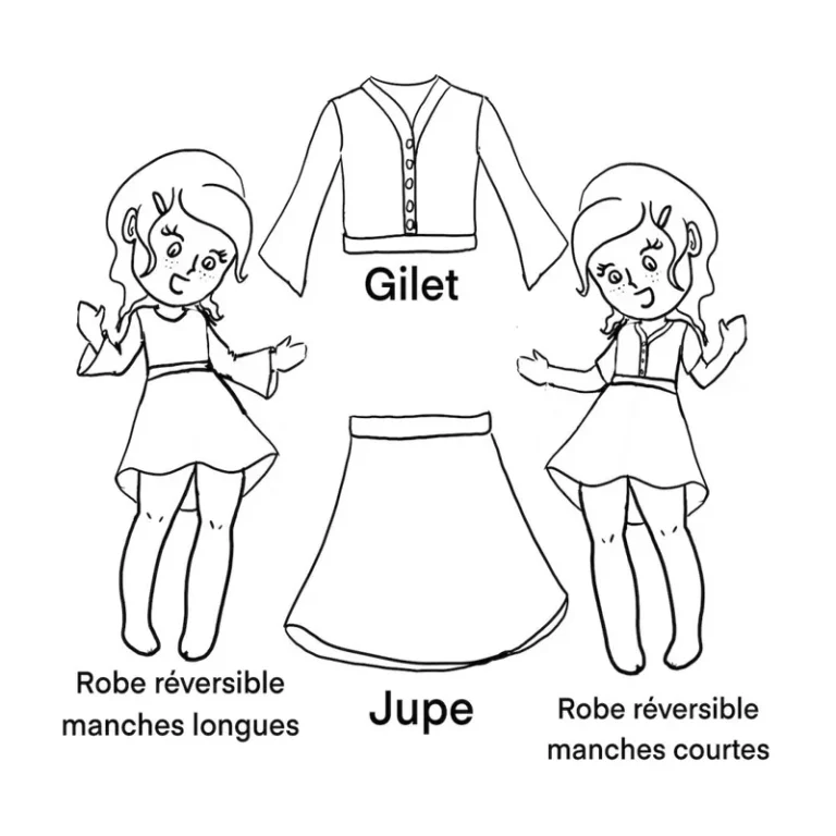 Patron robe, jupe et faux gilet Elvira enfant par Gaël and Sew