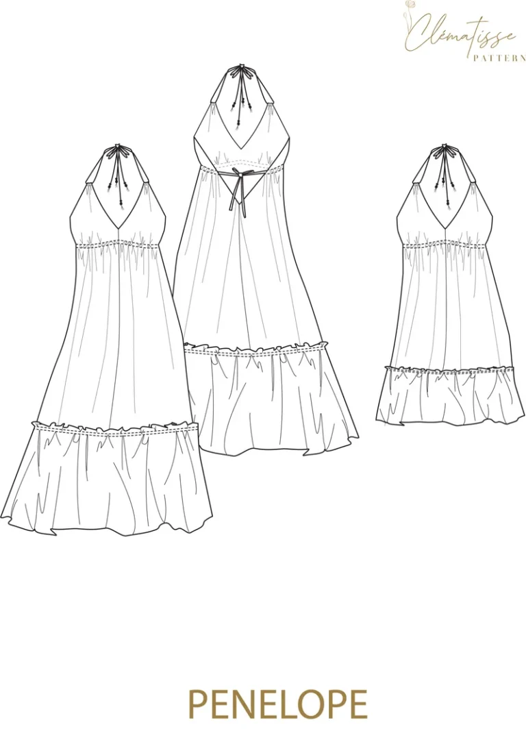 Patron de couture de la robe Penelope par Clématisse Pattern