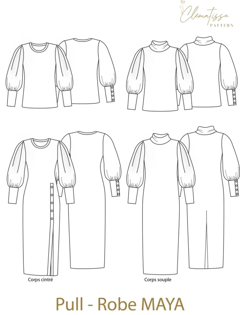 Patron pull-robe Maya par Clématisse Pattern