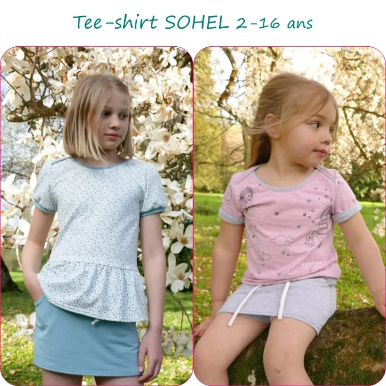 Patron de couture tee-shirt fille Sohel Petits D'om, couverture du livret