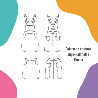 Patron PDF de la Jupe et Salopette Moana, par Petit Patron
