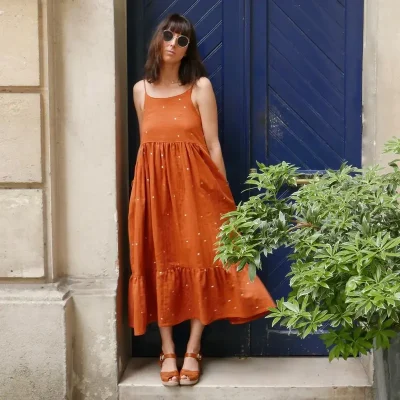 Patron top et robe femme LÉNA MUM pochette par Ikatee