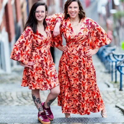MANDARINE : la robe / blouse portefeuille par Klafoutis