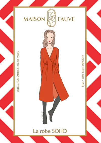 Patron couture robe portefeuille Soho par Maison Fauve