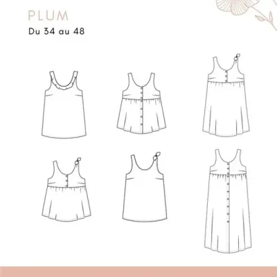 Robe/Top Plum - Patron Couture PDF ou Pochette par Joli Lab